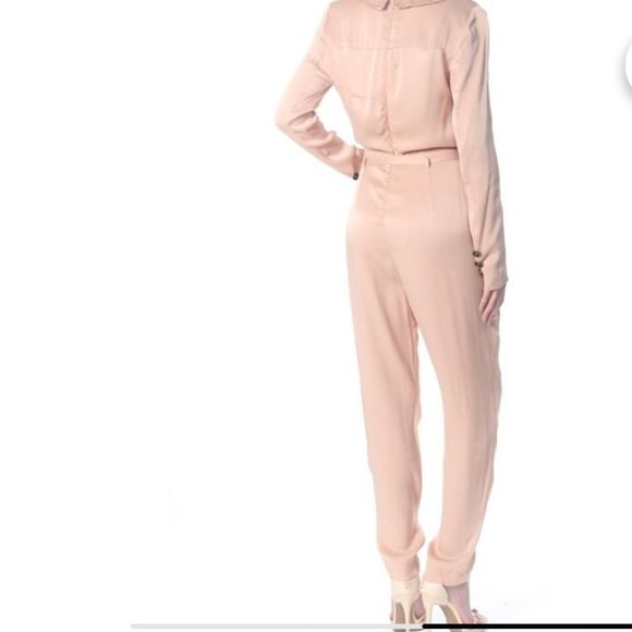Free  People  Long Sleeve Satin Pantsuit - Picture 2 of 6